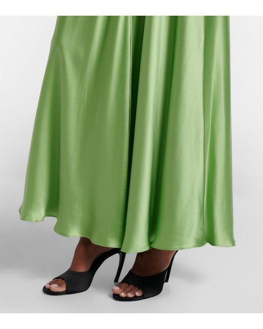 Rodarte Green Lace-Trimmed Silk Cocktail Dress