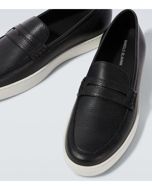 Manolo Blahnik Slip-On Sneakers Ellis Aus Leder in Black für Herren