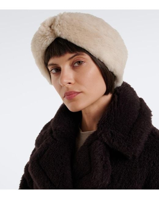 Max Mara White Alpaca, Wool, And Silk Teddy Headband