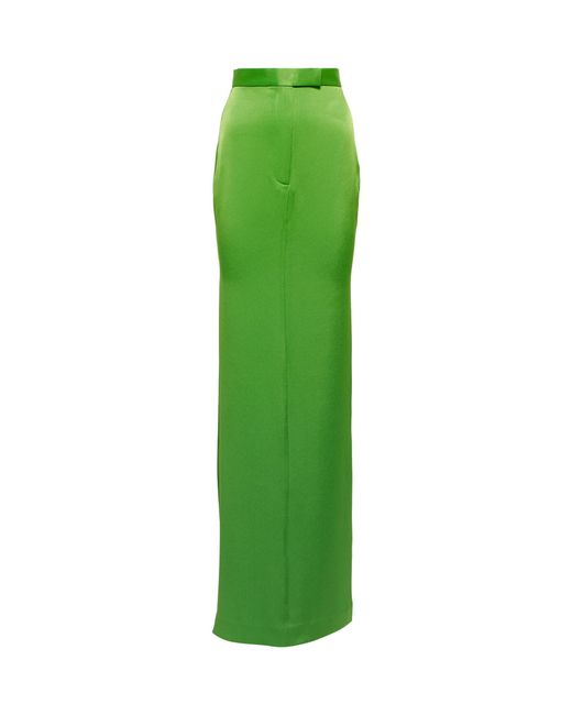 Alex Perry Green Exclusive To Mytheresa – Lux Crêpe Satin Maxi Skirt