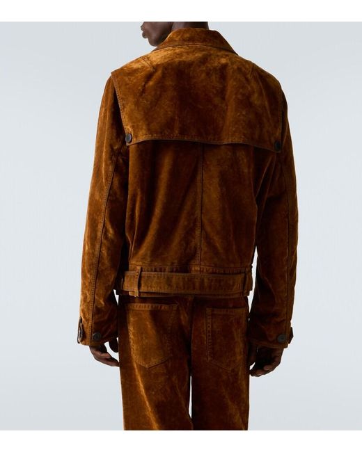 Dries Van Noten Brown Vassel Belted Cotton Biker Jacket for men