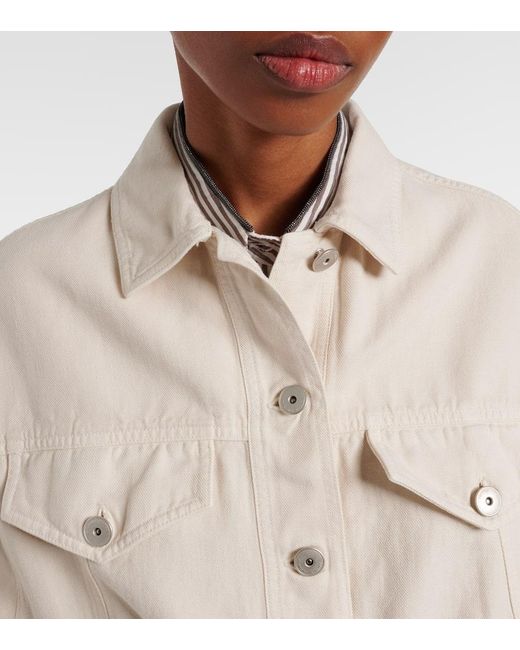 Brunello Cucinelli Natural Jacke Monili Aus Baumwolle Und Leinen
