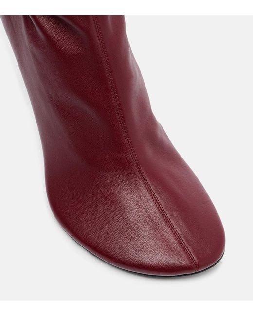 Acne Purple Leather Ankle Boots