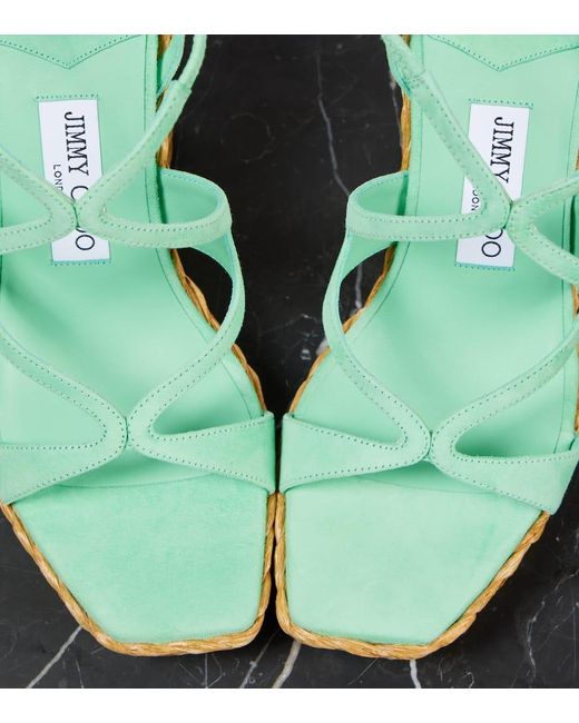 Sandali Espadrillas Ayla 110 di Jimmy Choo in Green