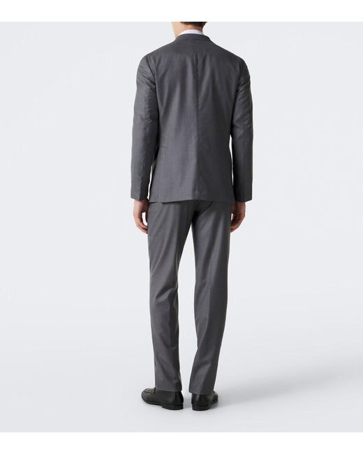 Eleventy Gray Single-Breasted Wool Suit for men