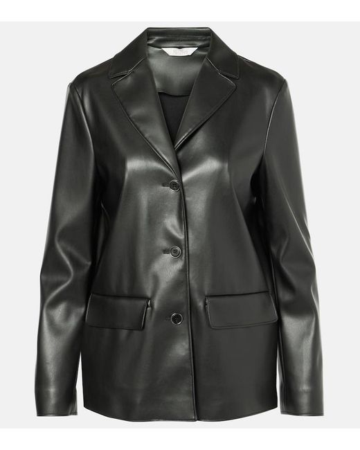 Max Mara Black Blazer Odilia Aus Lederimitat