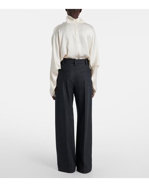 Brunello Cucinelli Blue Virgin Wool Straight Pants