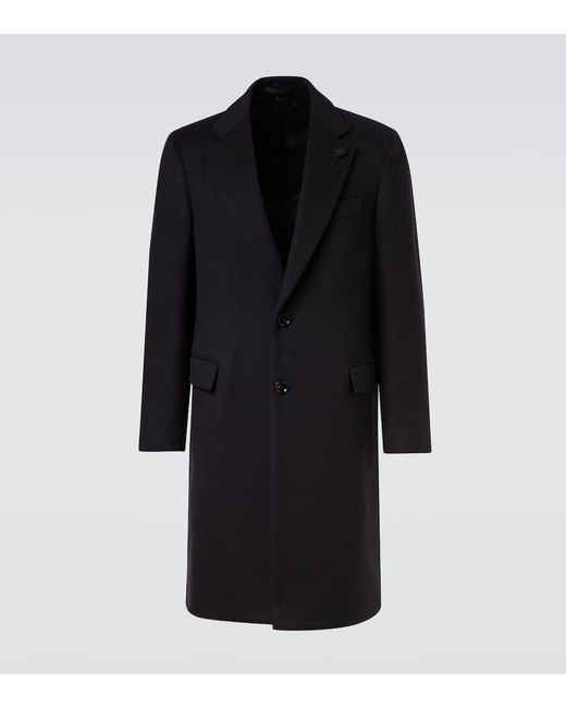 Lardini Black Virgin Wool Overcoat for men