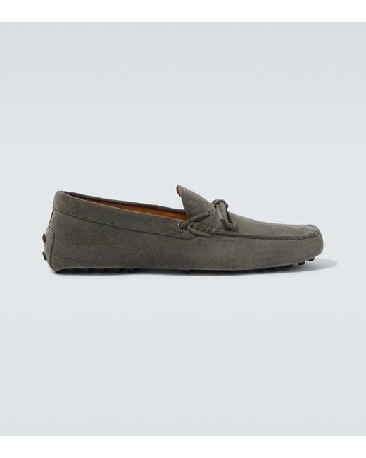 Tod's Green Gommino Suede Driving Shoes for men