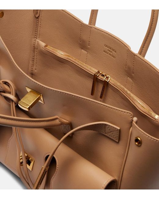 Balenciaga Brown Tote Bel Air Small Aus Leder