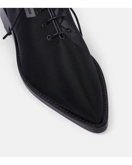 Victoria Beckham Black Leather-Trimmed Mesh Flats