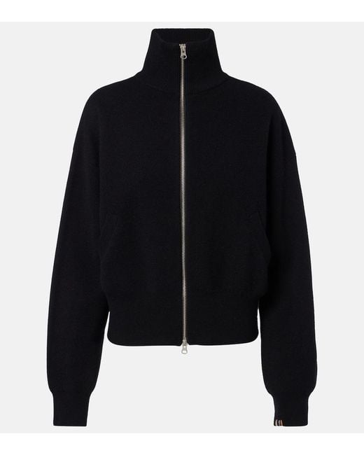 Extreme Cashmere Black N°385 Xtra Cute Cashmere Zip-Up Sweater
