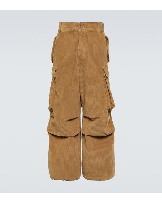 Alanui Natural Velvet Corduroy Cargo Pants for men