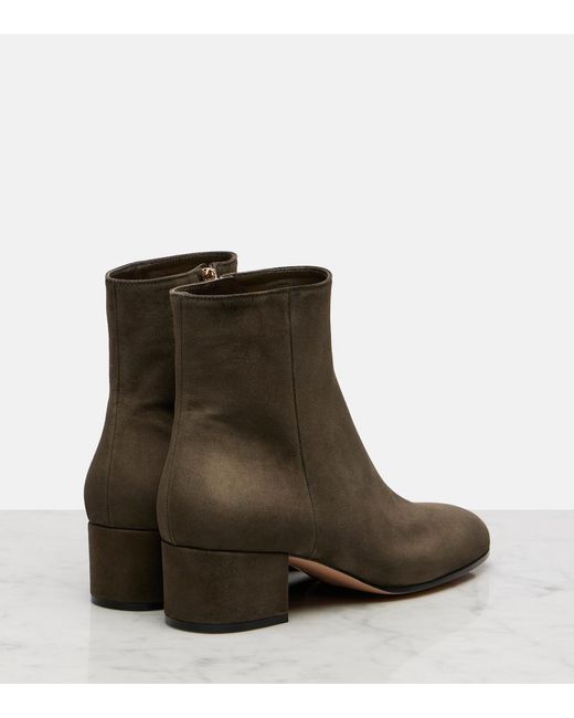 Gianvito Rossi Green Joelle 45 Suede Ankle Boots
