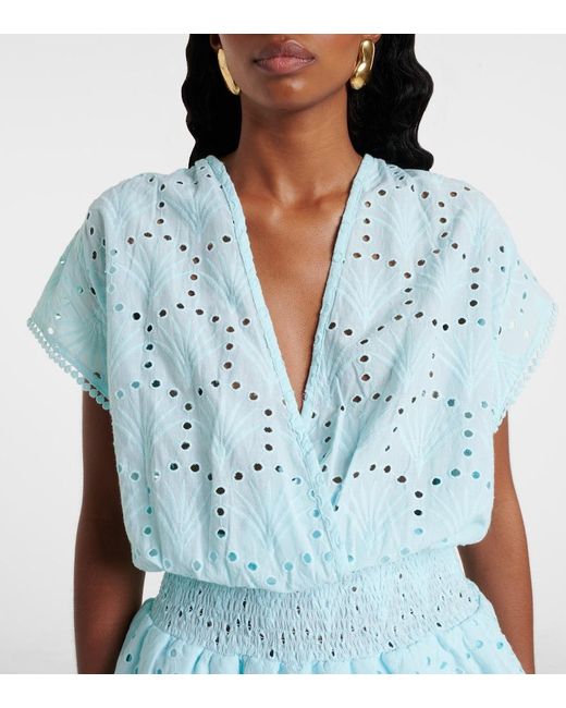 Melissa Odabash Blue Jess Cotton Crochet Minidress