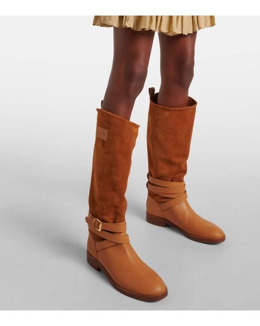 Bottes Anim En Daim Et Cuir See By Chloé en coloris Brown