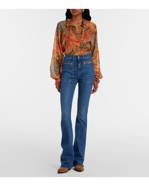Veronica Beard Blue Beverly Flared Jeans