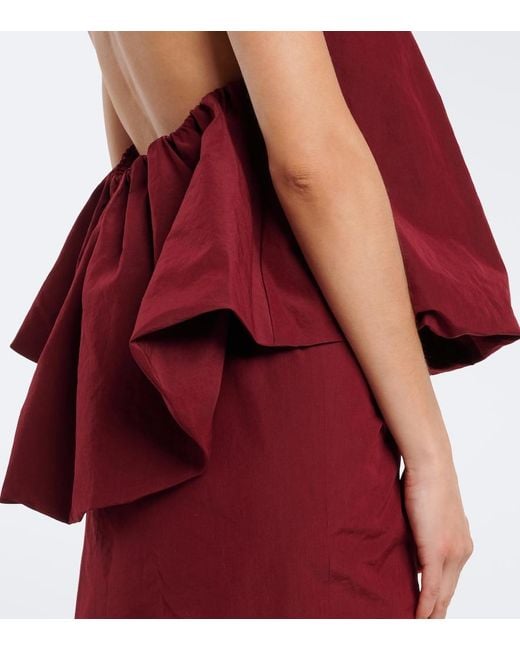 Magda Butrym Red Halterneck Cotton And Silk Top