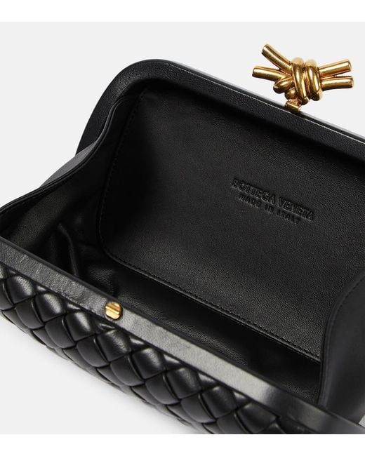 Bottega Veneta Black Knot Intrecciato-woven Leather Clutch Bag