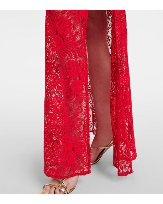 Alexandra Miro Red Kara Lace Beach Dress