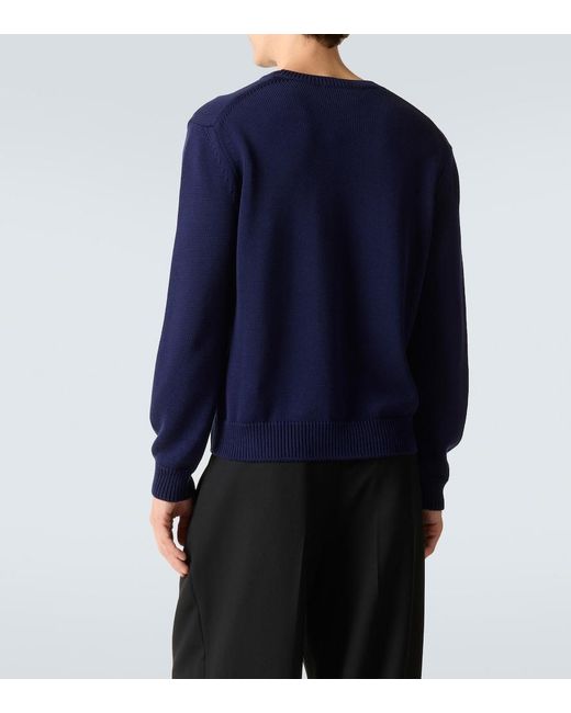 Tom Ford Blue Cotton And Silk Sweater for men