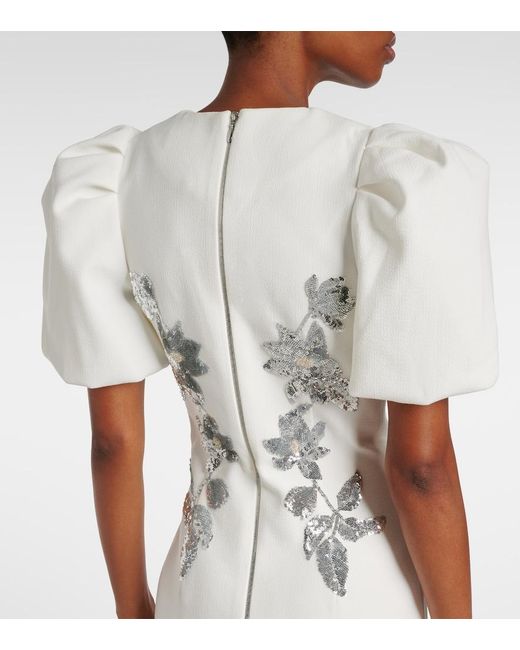 Rebecca Vallance White Bridal Lucilla Embellished Midi Dress