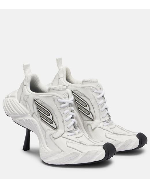 Balenciaga White Monday Leather Sneaker Pumps
