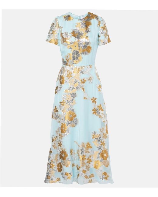 Markarian Blue Mae Floral Midi Dress