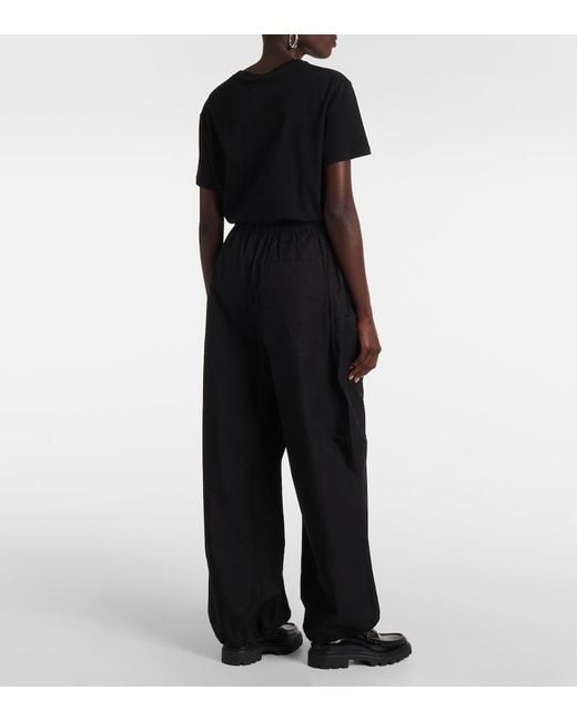 Wardrobe NYC Black High-Rise Cotton-Blend Wide-Leg Pants