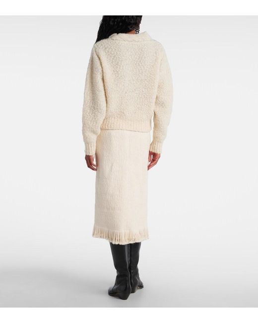 Isabel Marant Natural Romane Cable-Knit Turtleneck Sweater