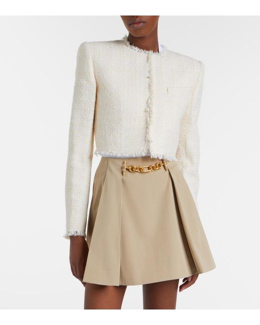 Balmain Natural Cropped Tweed Jacket