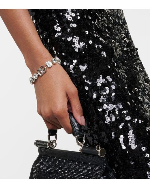 Dolce & Gabbana Metallic Dg Crystal-Embellished Bracelet