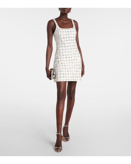 Vestido Corto Ziva De Crepe Con Lentejuelas Jonathan Simkhai de color White