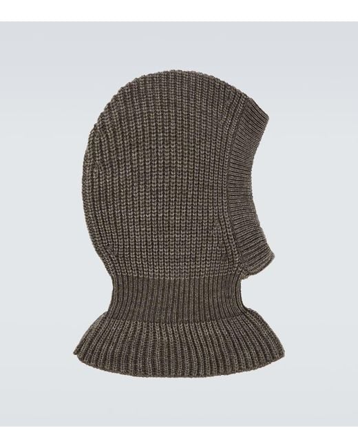 Lemaire Green Ribbed-knit Hood for men
