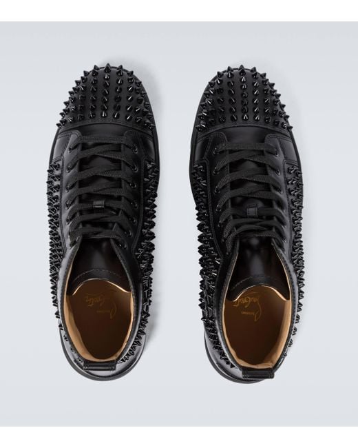Christian Louboutin Black Louis Spikes Sneakers for men