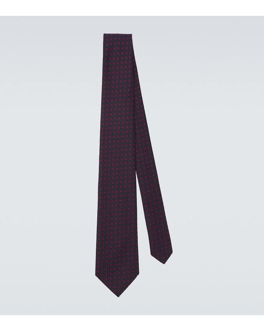 Charvet Purple Silk Jacquard Tie for men