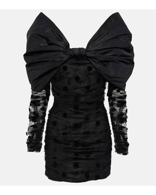 Vestido corto en tul de lunares Nina Ricci de color Black