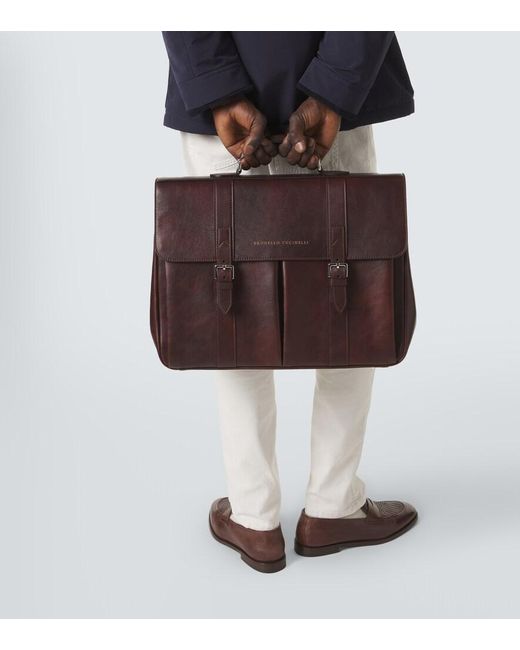 Borsa Portadocumenti di Brunello Cucinelli in Brown da Uomo