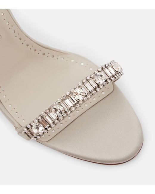 Manolo Blahnik Metallic Sandalen Asa 90 Aus Satin Mit Kristallen