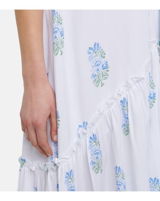 Heidi Klein White Eden Ruffle-trimmed Floral-print Midi Dress