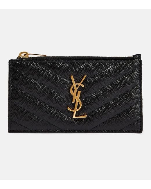 Saint Laurent Black Muenzetui Cassandre Aus Leder