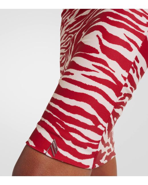 The Attico Red Zebra-print Miniskirt