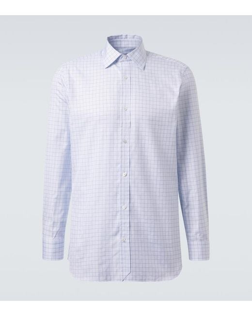 Dunhill Blue Checked Cotton Shirt for men