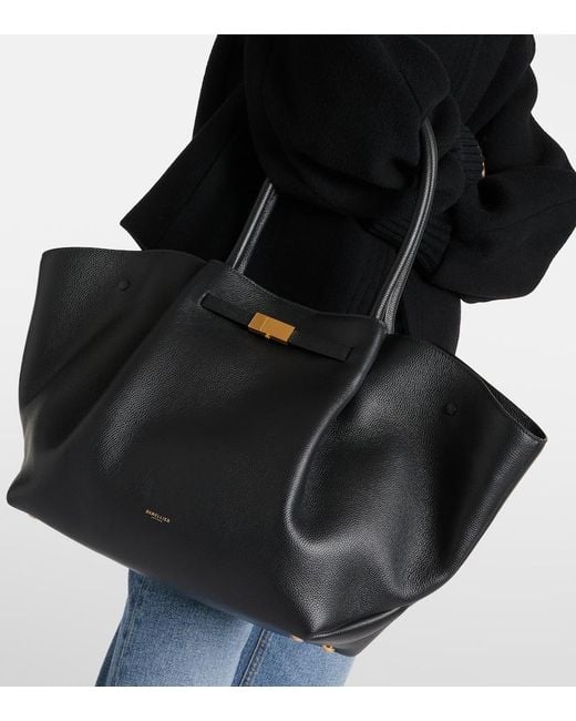 DeMellier London Black The New York Leather Tote Bag