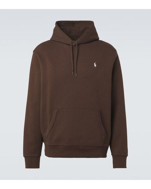 Polo Ralph Lauren Brown Cotton-Blend Jersey Hoodie for men