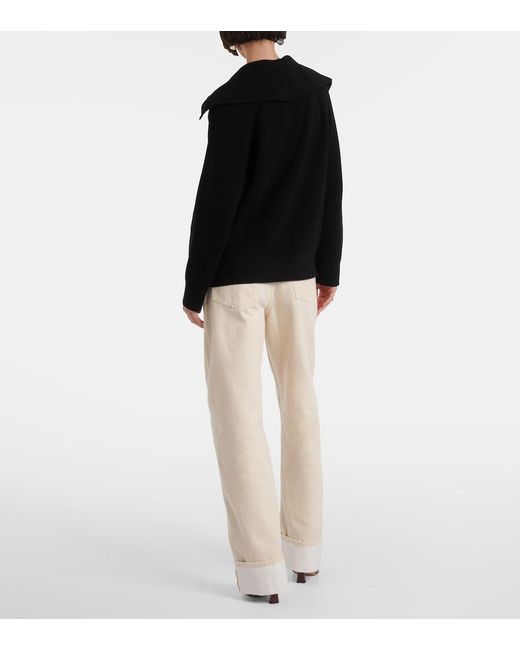 Bottega Veneta Black Knot Ribbed-Knit Cotton Cardigan