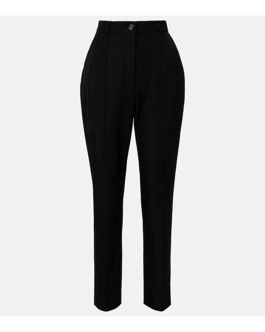 Dolce & Gabbana Black Virgin Wool Tapered Pants