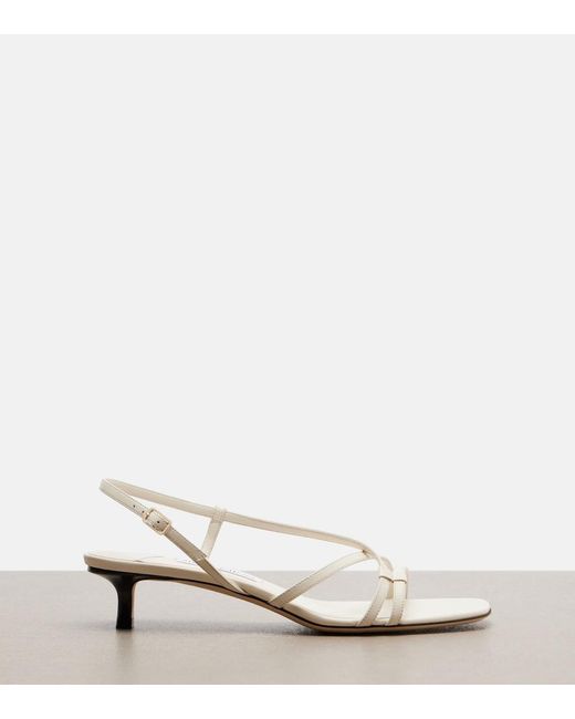Jimmy Choo White Farris Leather Slingback Sandals