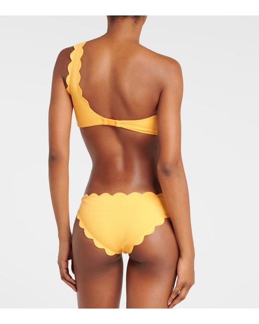 Top bikini monospalla Santa Barbara di Marysia Swim in Yellow