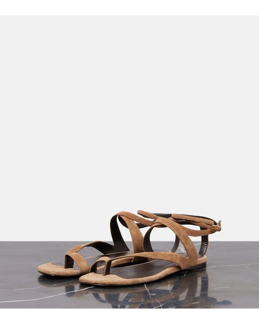 Khaite Brown Sandalen Aimee Aus Veloursleder